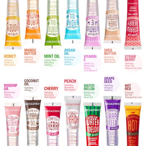 Ruby Kisses Broadway Vita-Lip sin pegajosidad, ideal para uso diario.