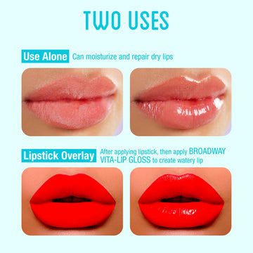 Ruby Kisses Broadway Vita-Lip gloss con aceite de argán para labios nutridos.
