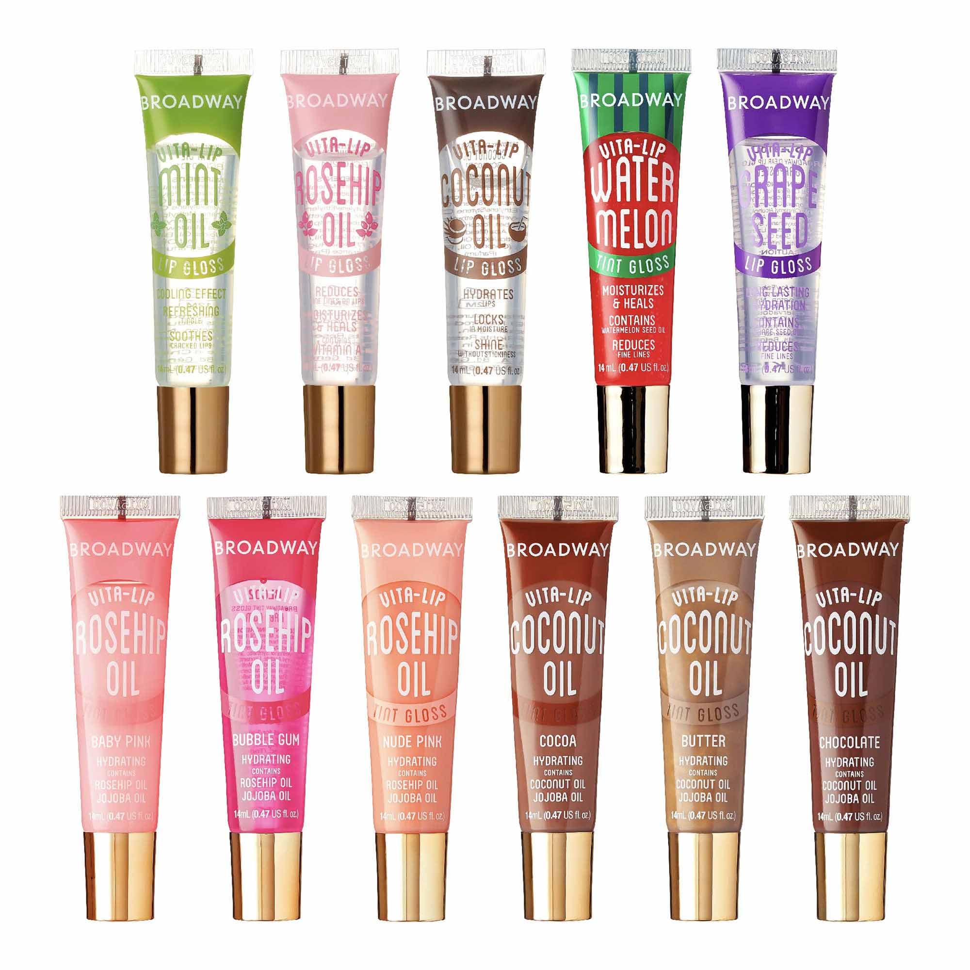 Ruby Kisses Broadway Vita-Lip rosa: brillo labial hidratante para look natural