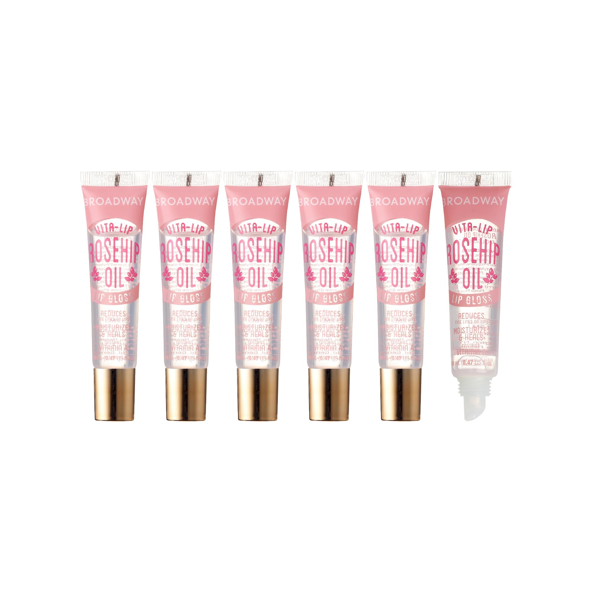 Ruby Kisses Broadway Vita-Lip con aplicador visible para brillo suave