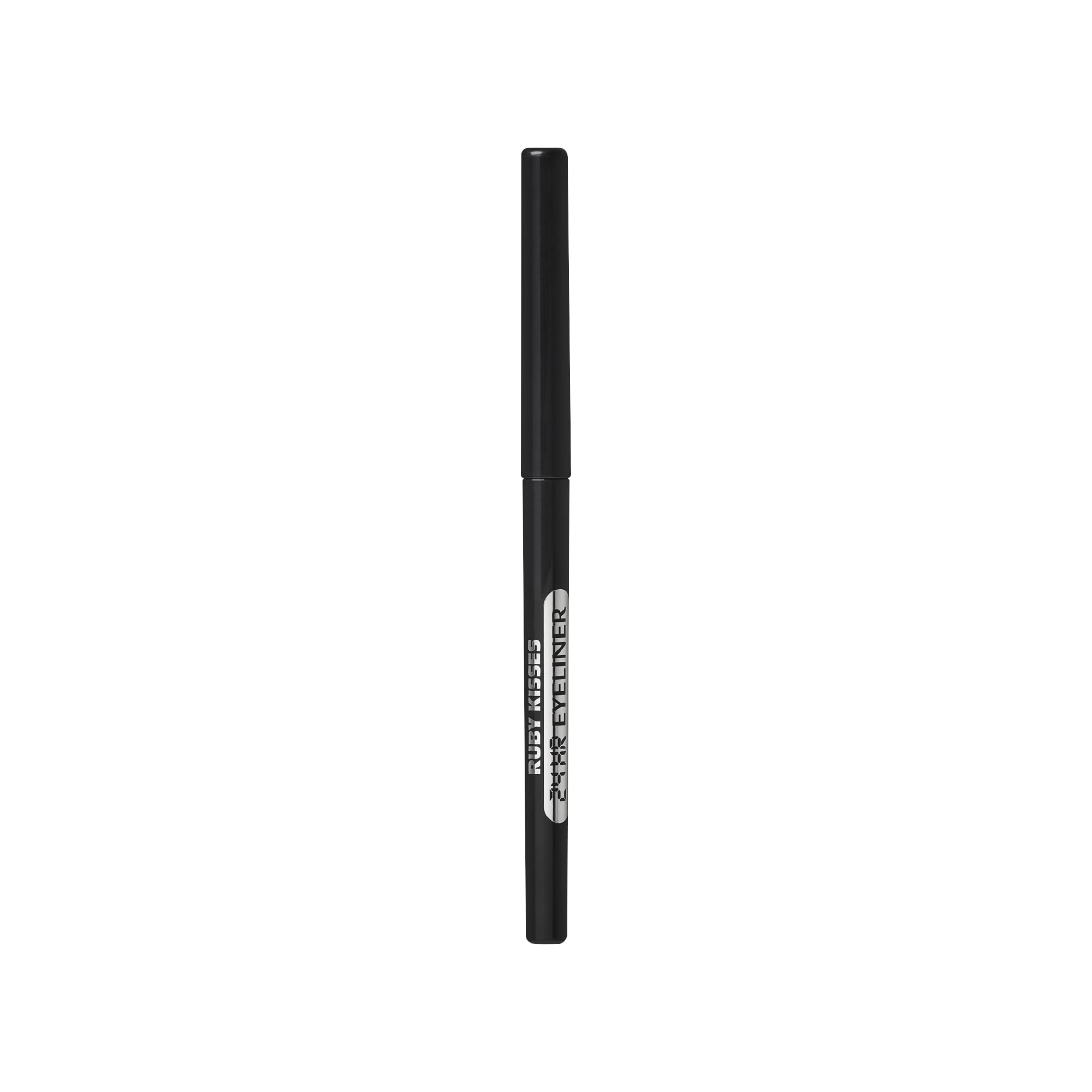 Delineador Ruby Kisses negro intenso para un look definido.