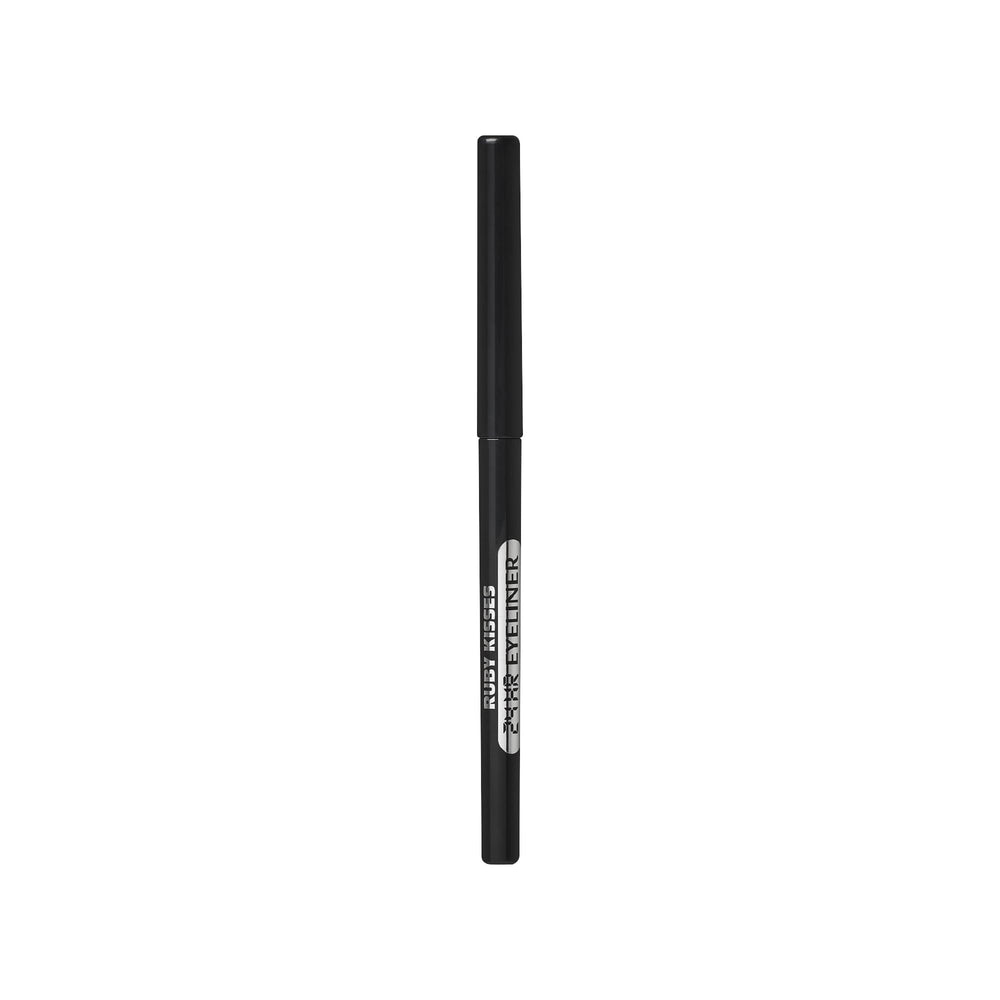 Delineador Ruby Kisses negro intenso para un look definido.