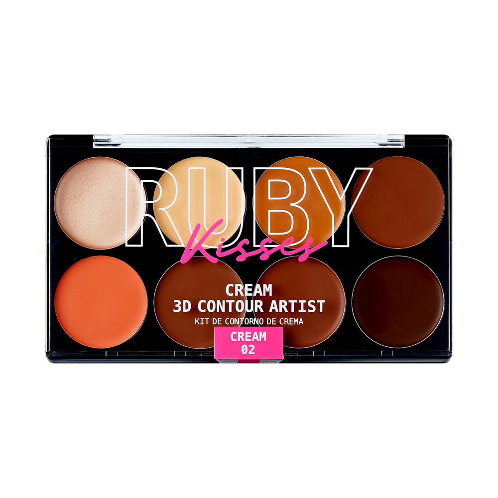 Ruby Kisses Flawless Finish paleta 3D contorno para definir pómulos con acabado suave.
