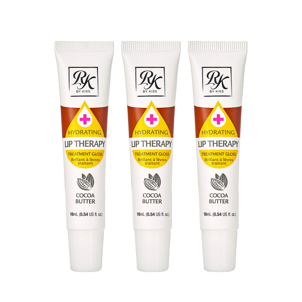 Tubo de Ruby Kisses Lip Therapy con manteca de cacao para labios hidratados.