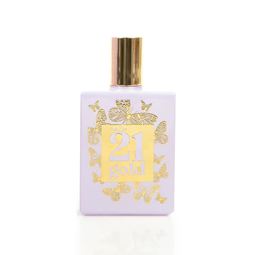 Rue 21 Gold, aplicación suave perfumando cuello y muñecas
