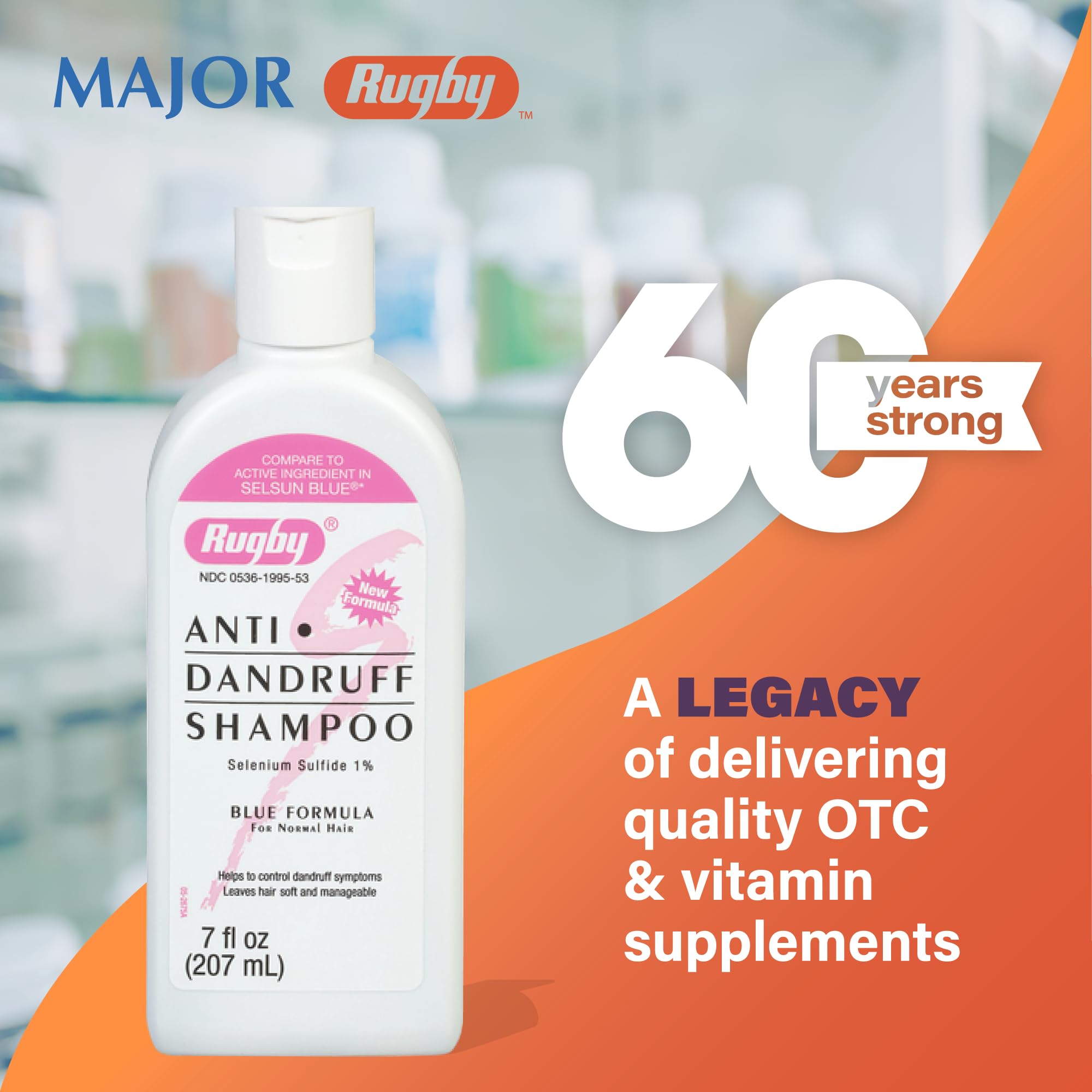Rugby Laboratories champú para cabello normal, ayuda a reducir la descamación