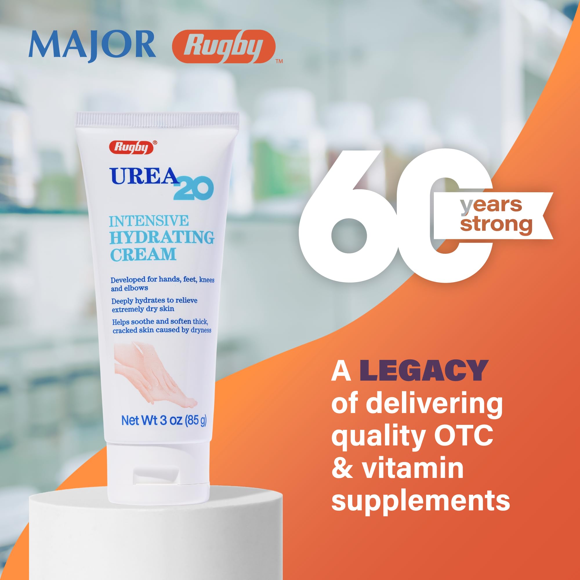 Rugby Urea 20% crema para rodillas y codos, suaviza piel áspera.