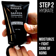 RUGGED & DAPPER Age + Damage hidratante envase, crema ligera para hidratación diaria