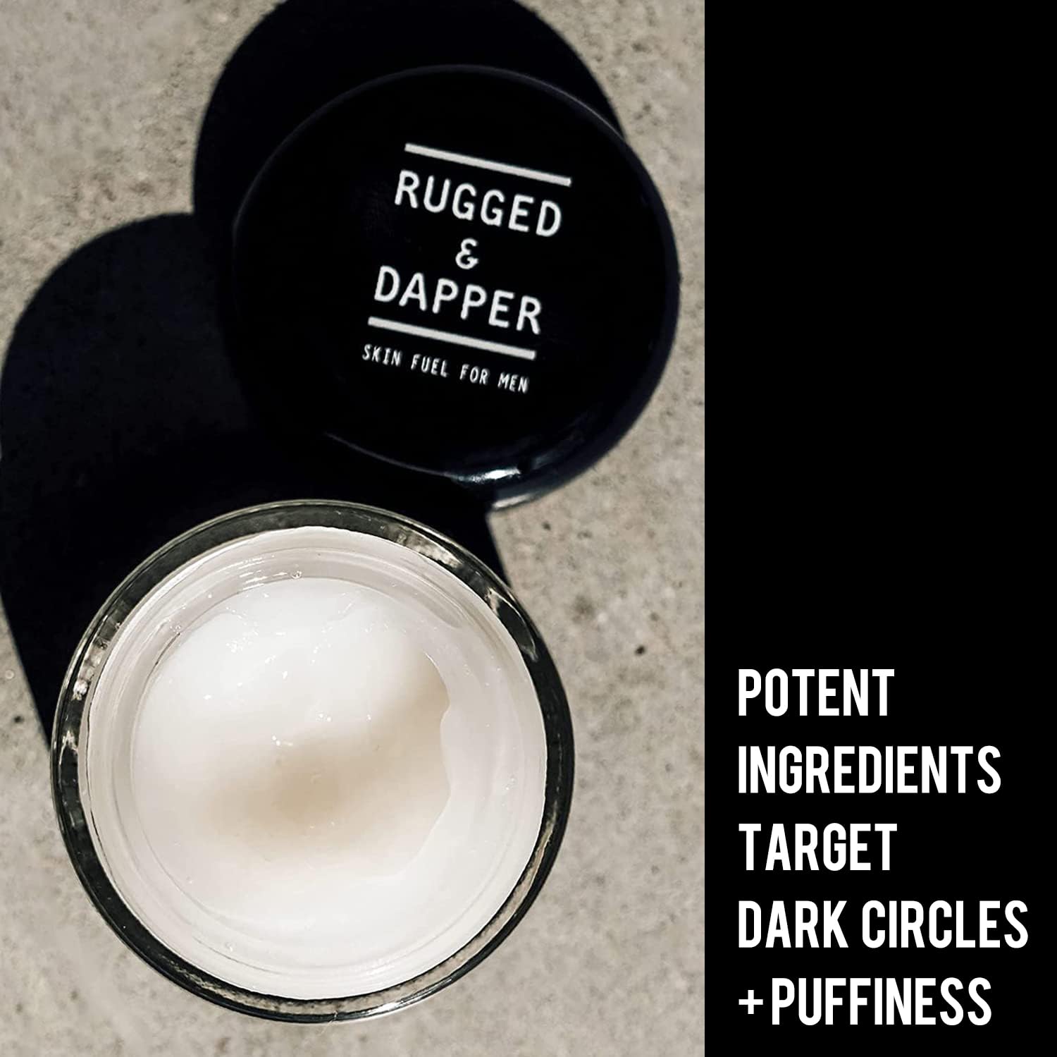 RUGGED & DAPPER cuidado ocular para hombres, piel más suave alrededor de los ojos.
