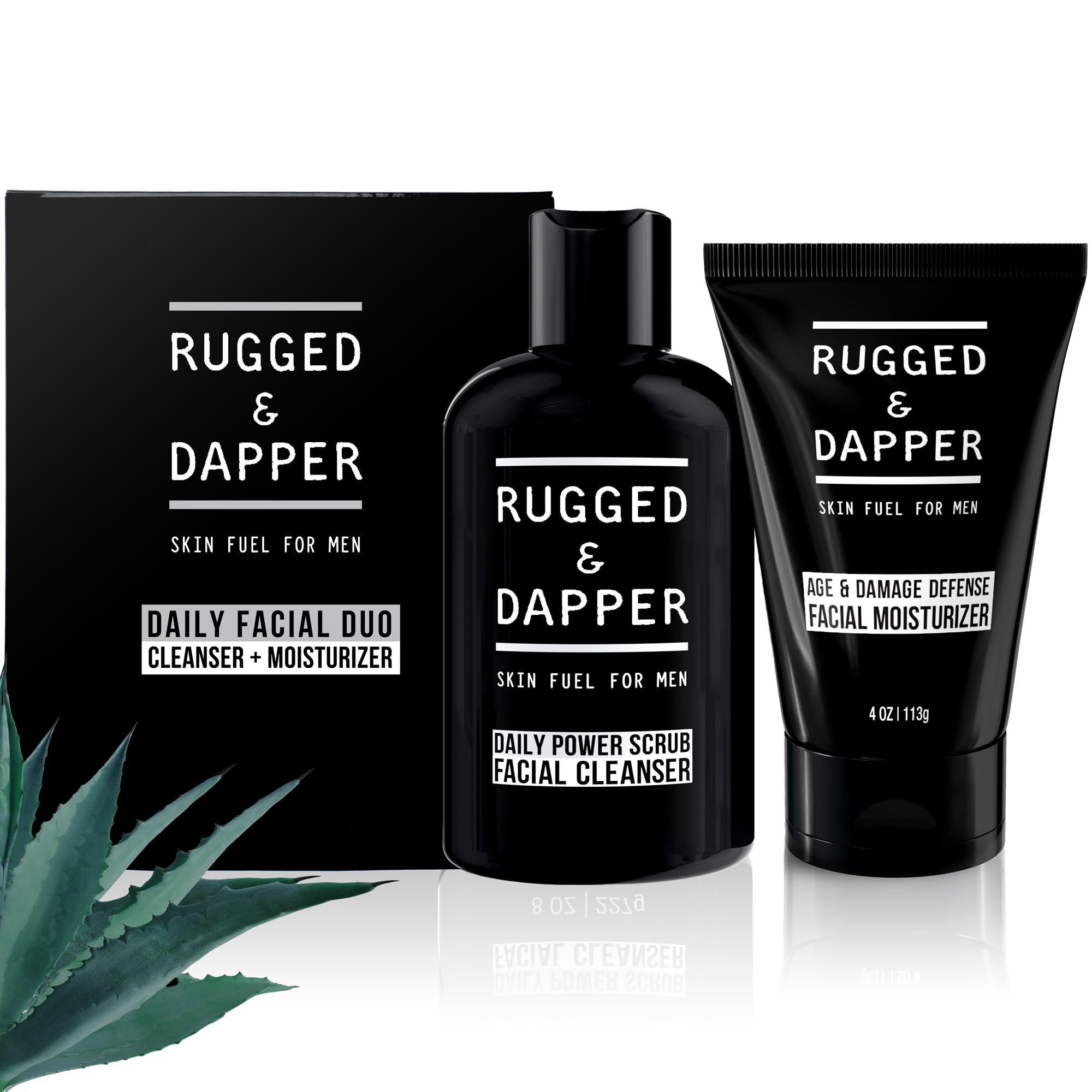 RUGGED & DAPPER Daily Duo packaging exterior, diseño premium para uso diario