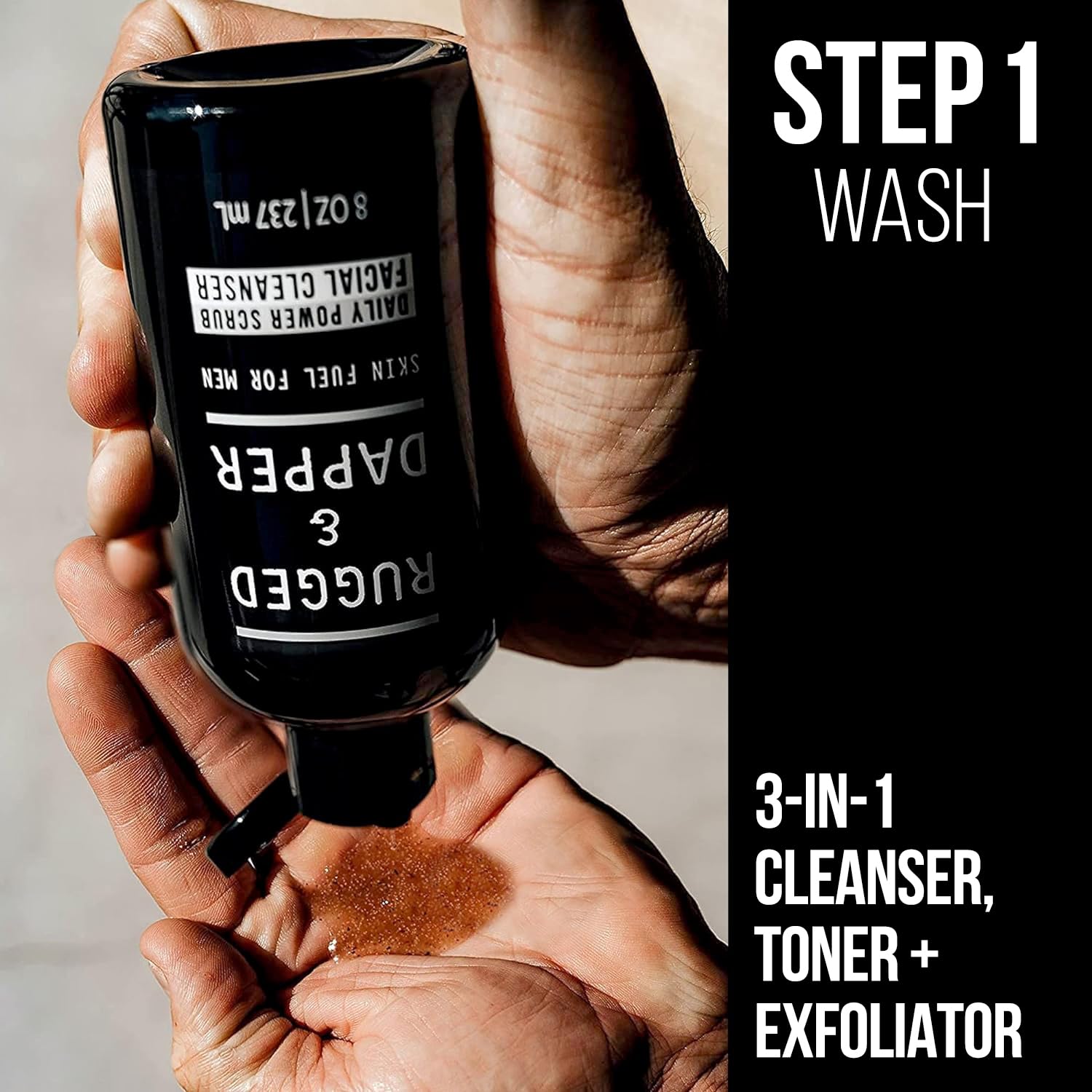 RUGGED & DAPPER Daily Power Scrub, textura suave lista para exfoliar