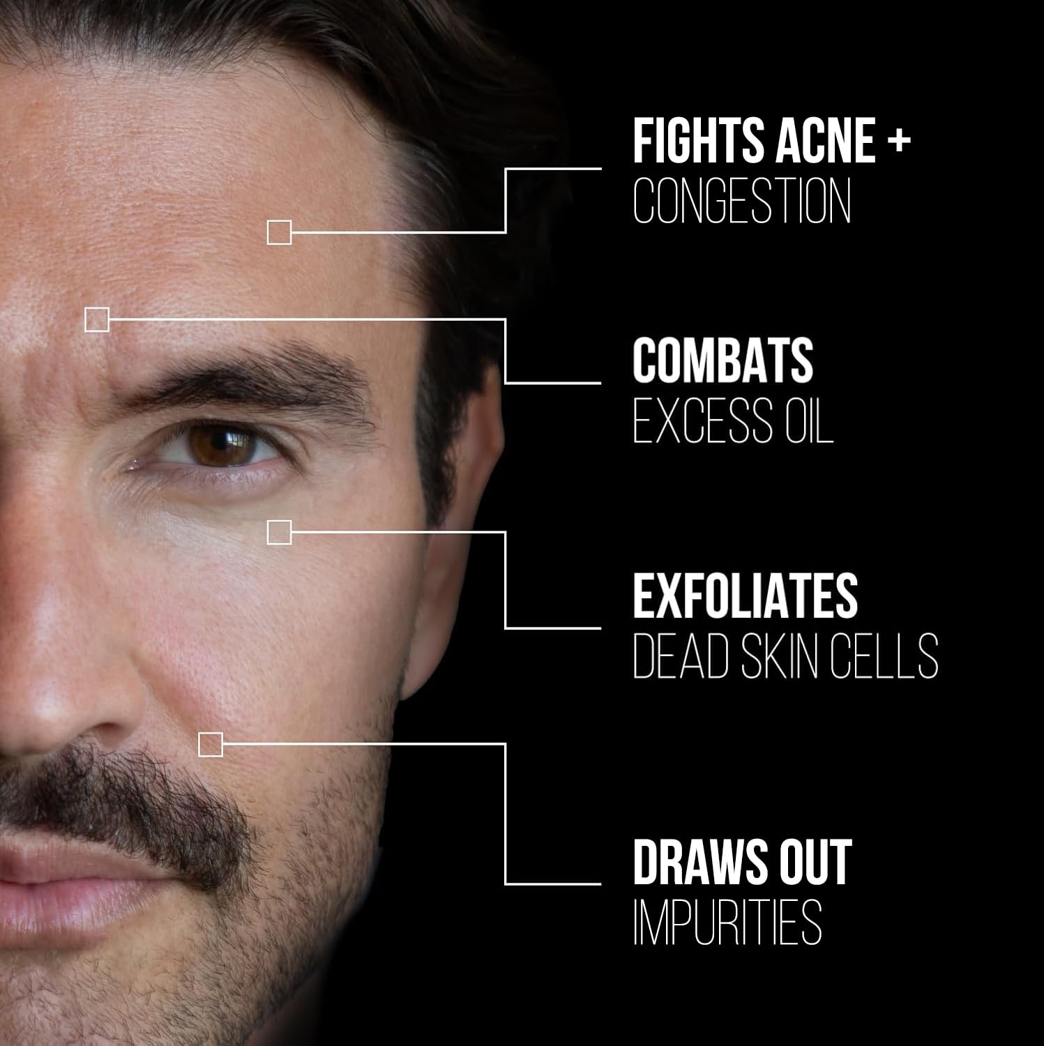 RUGGED & DAPPER mascarilla para hombres, combate acné ligero y poros visibles