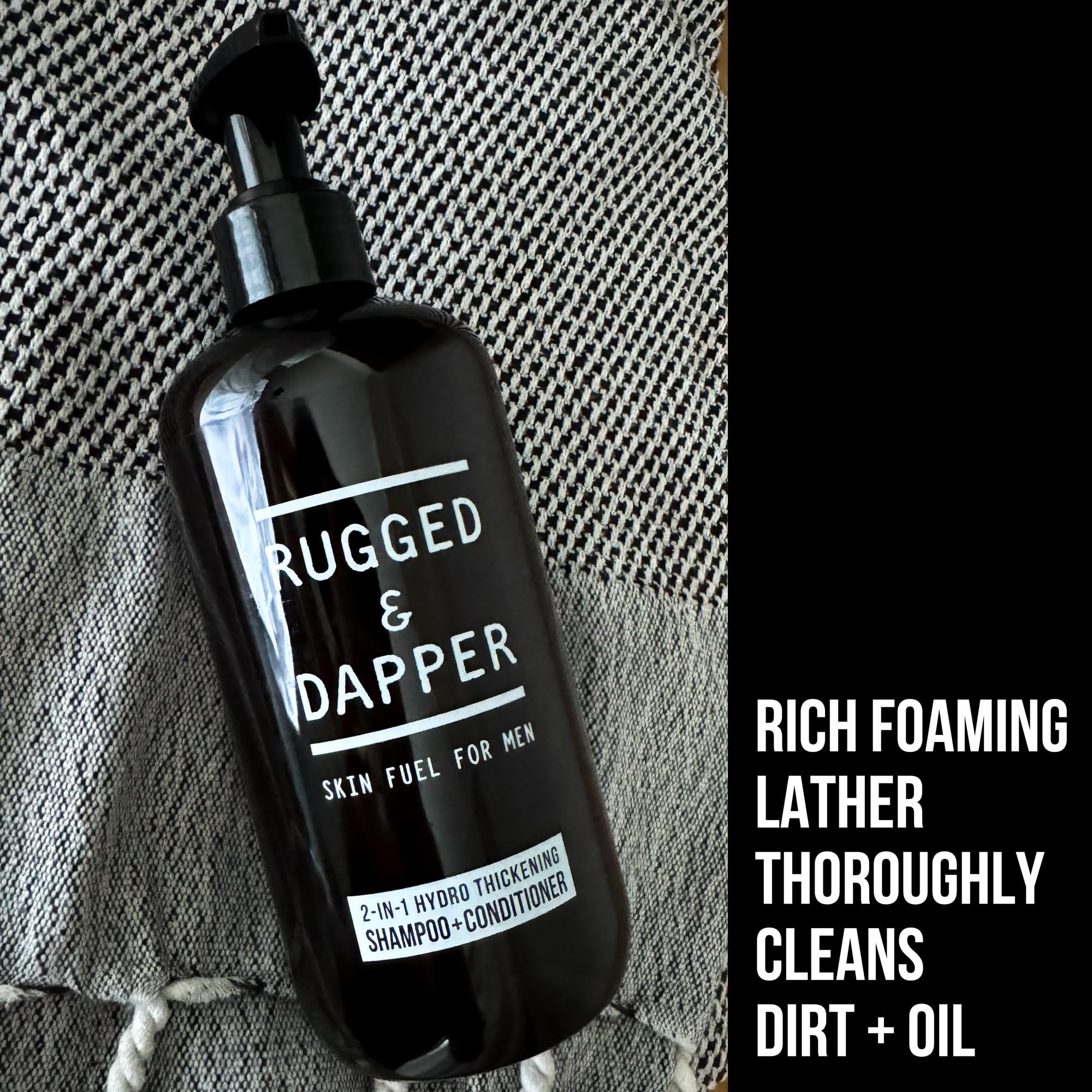 RUGGED & DAPPER té verde estimula el cuero cabelludo y refresca.