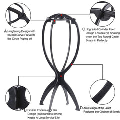 Ruiwen hair: soporte de pelucas plegable para almacenamiento cómodo y ligero.