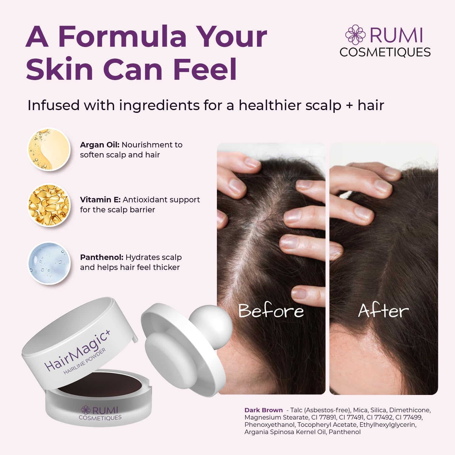 Relleno de la línea de cabello para un aspecto más lleno.