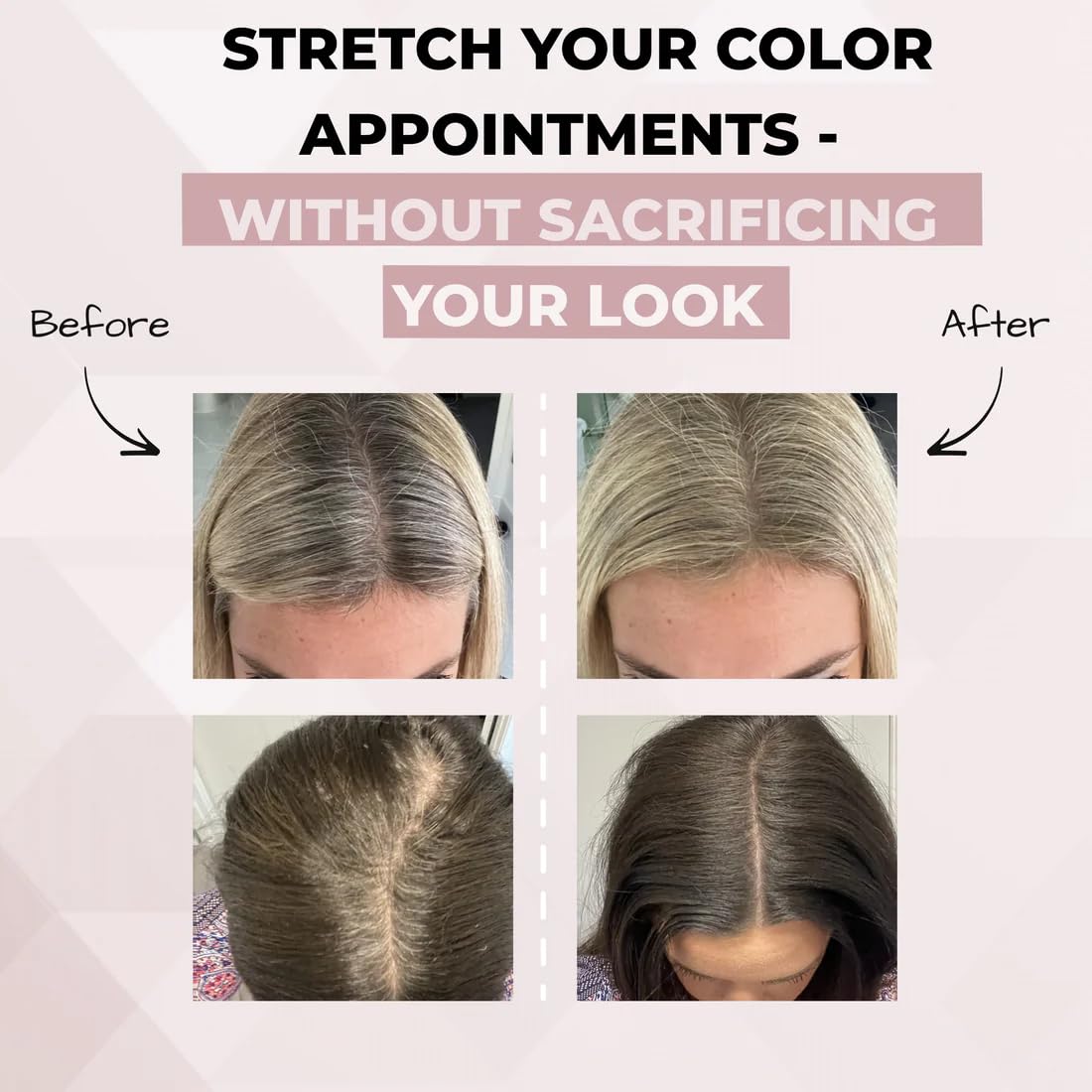 Rumi HairMagic+ built-in mirror and dual-ended brush enable on-the-go touch-ups.