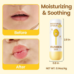 RUNBEN Kids Lip Balm apply-on lips close-up demonstrates smooth, non-greasy texture