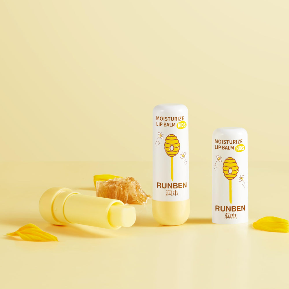 RUNBEN lip balm product shot indicating safety for babies