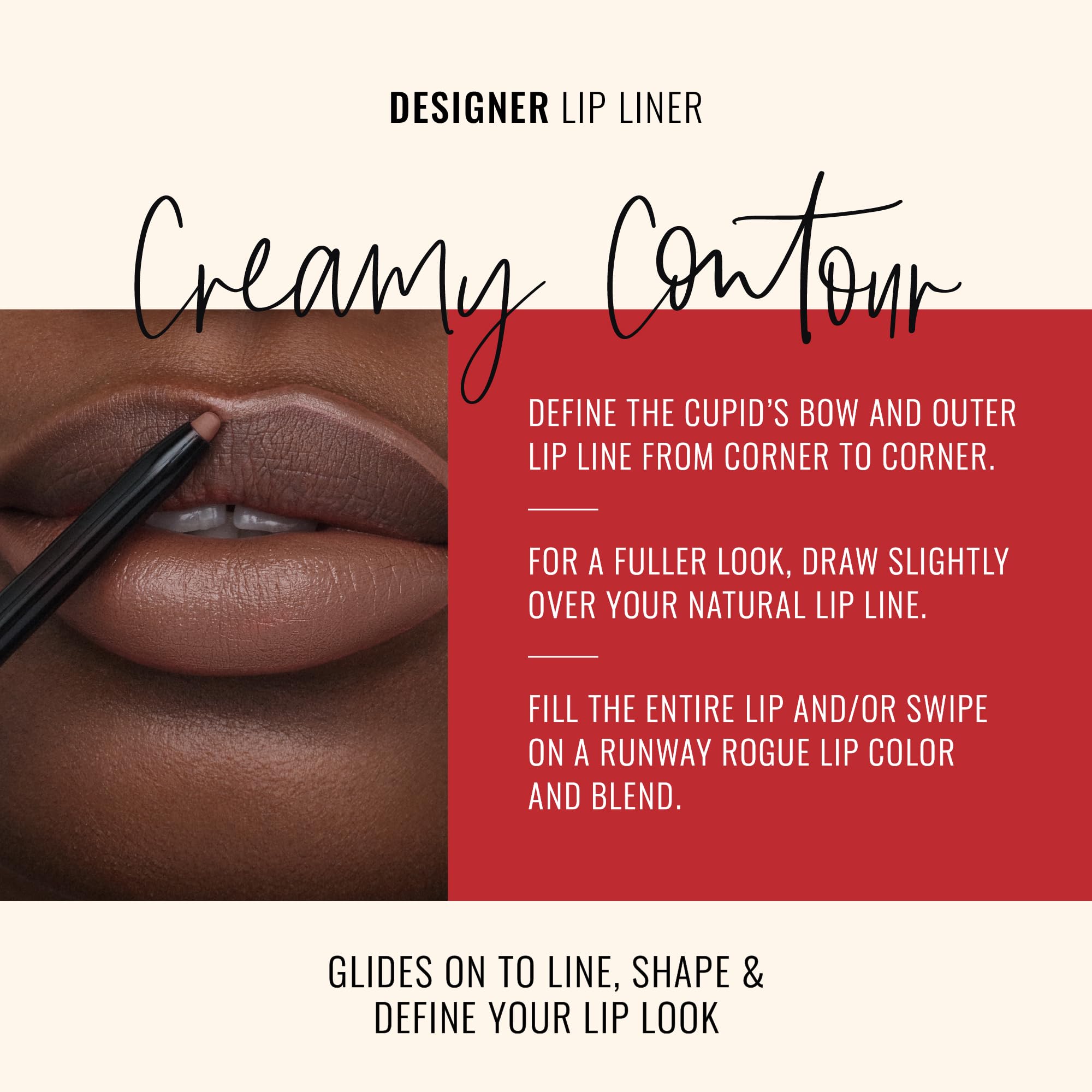 Runway Rogue delineador-labios con afilador integrado para mayor precisión