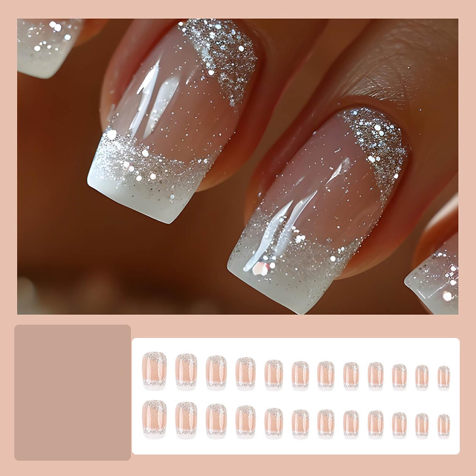 RUOKEXIN uñas postizas con acabado natural para uso prolongado.