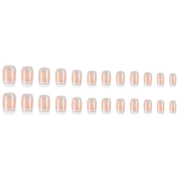 RUOKEXIN uñas postizas con ombré suave y acabado brillante.
