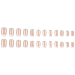 RUOKEXIN uñas postizas con ombré suave y acabado brillante.