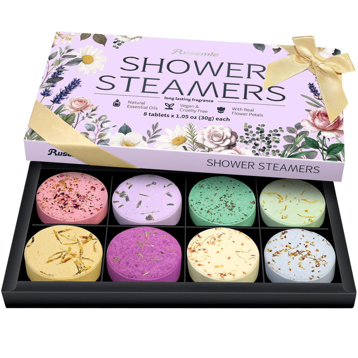RUSEMLE caja regalo de lujo para ducha con lazo satinado, regalo perfecto