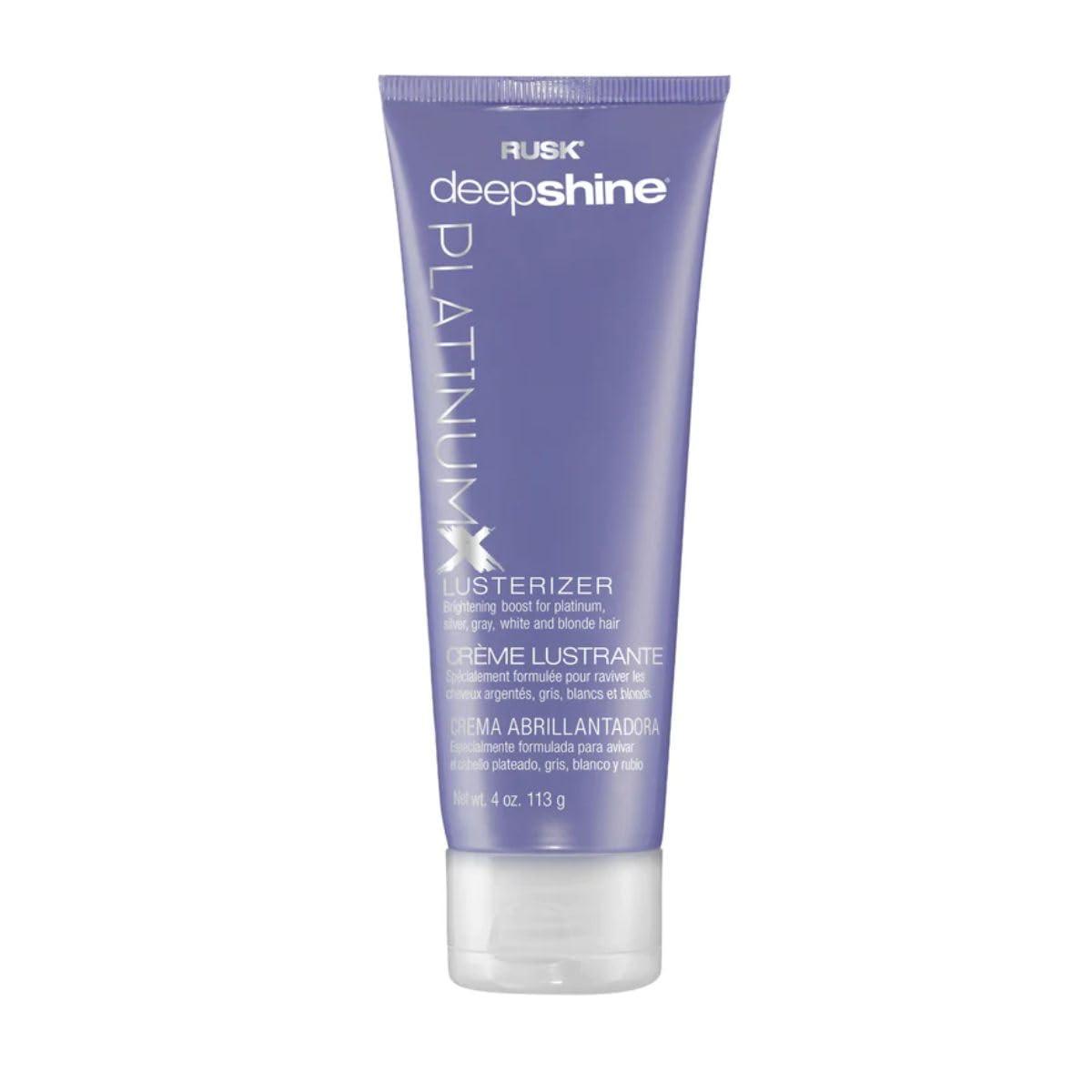 RUSK PlatinumX Lusterizer aporta brillo instantáneo al cabello limpio.