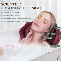 Detalle de diseño ergonómico de RUVINCE para soporte de cuello y hombros.