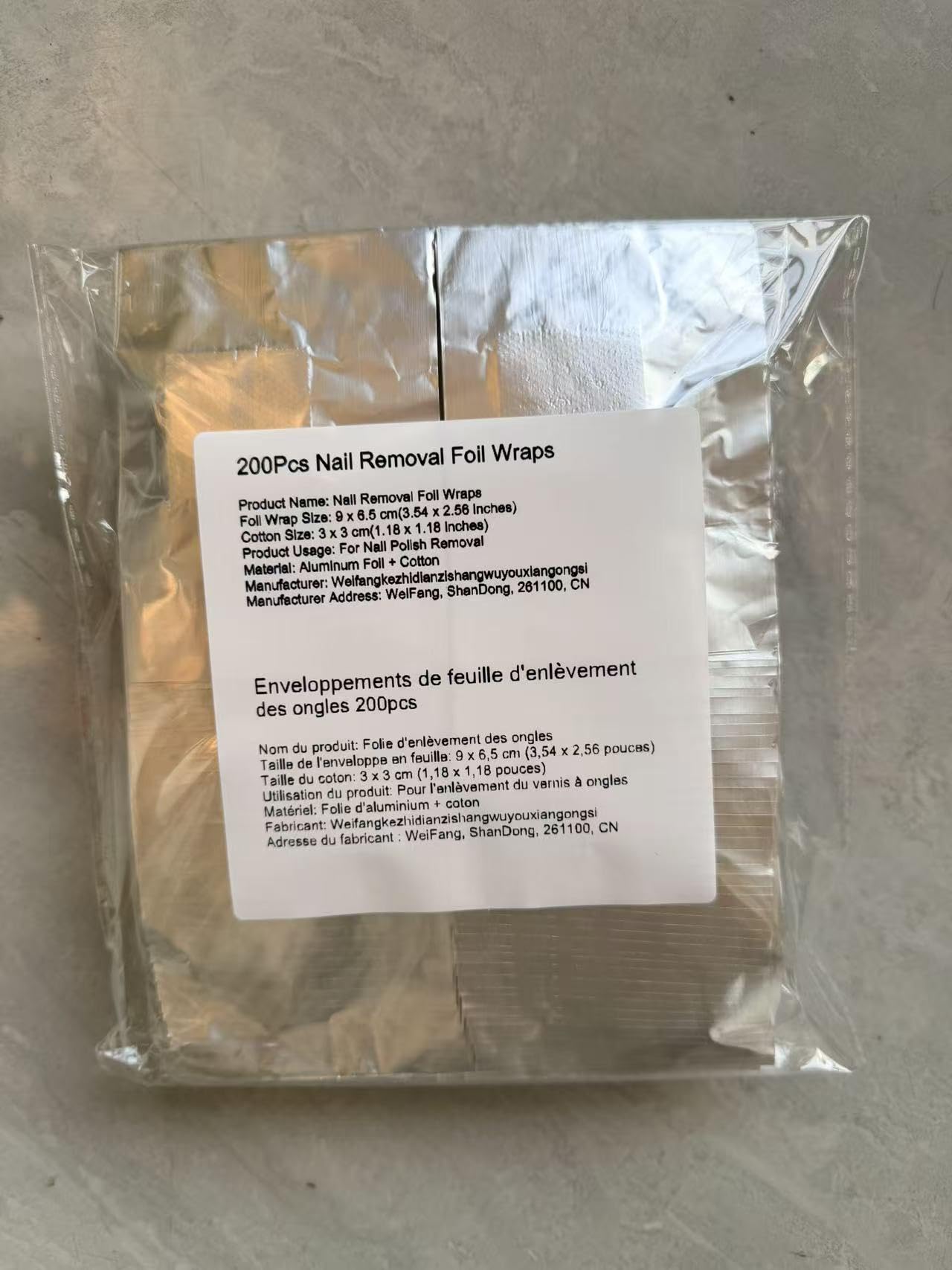 Rvetol tamaño de foil y almohadilla, medidas para uñas