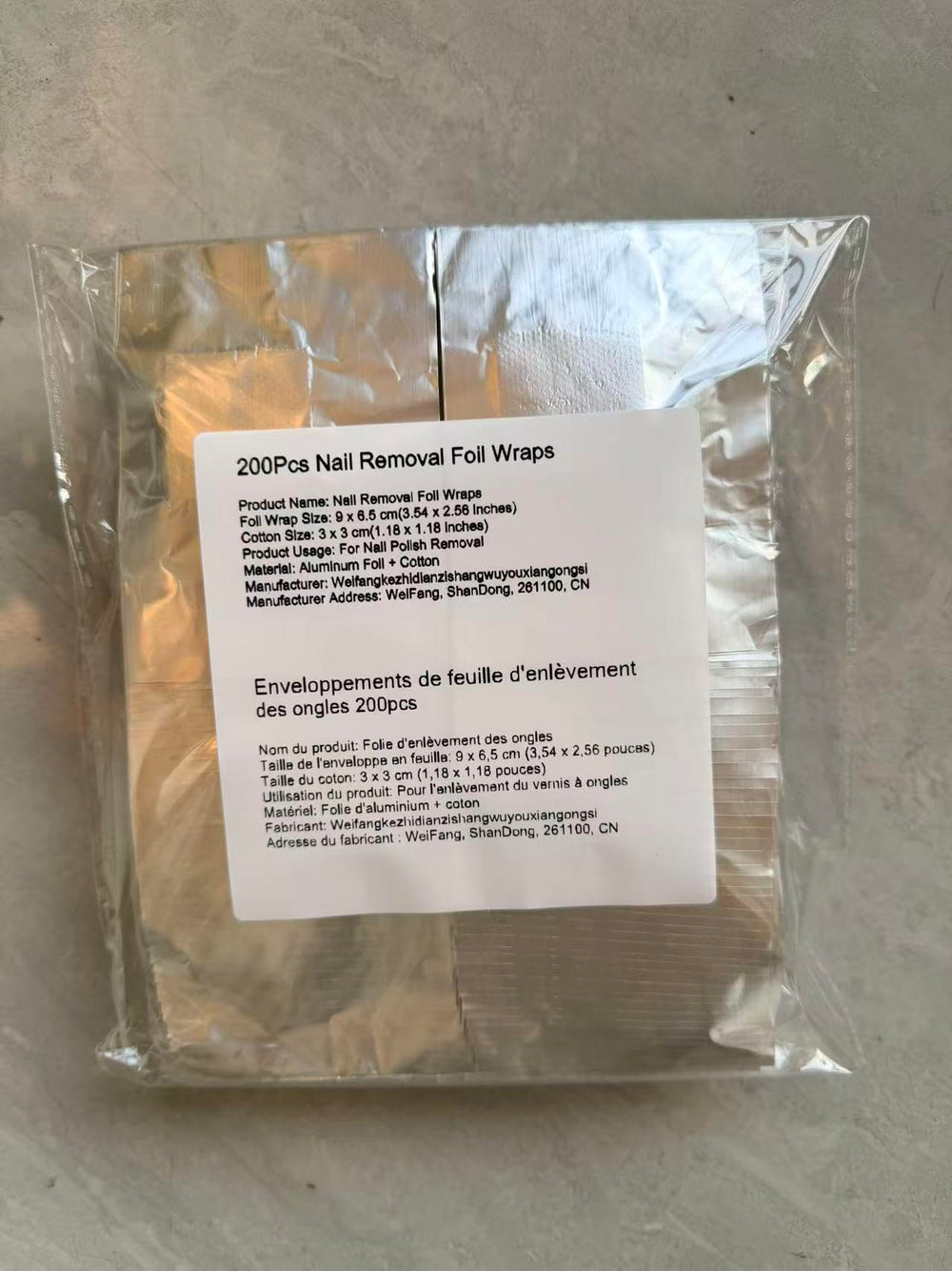 Rvetol tamaño de foil y almohadilla, medidas para uñas