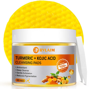 Disco limpiador de Rvlaim con cúrcuma para limpieza facial profunda.