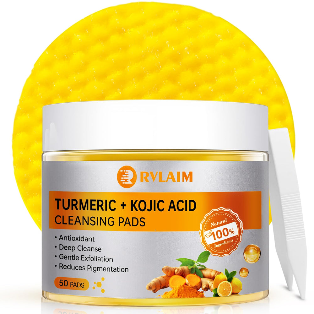 Disco limpiador de Rvlaim con cúrcuma para limpieza facial profunda.