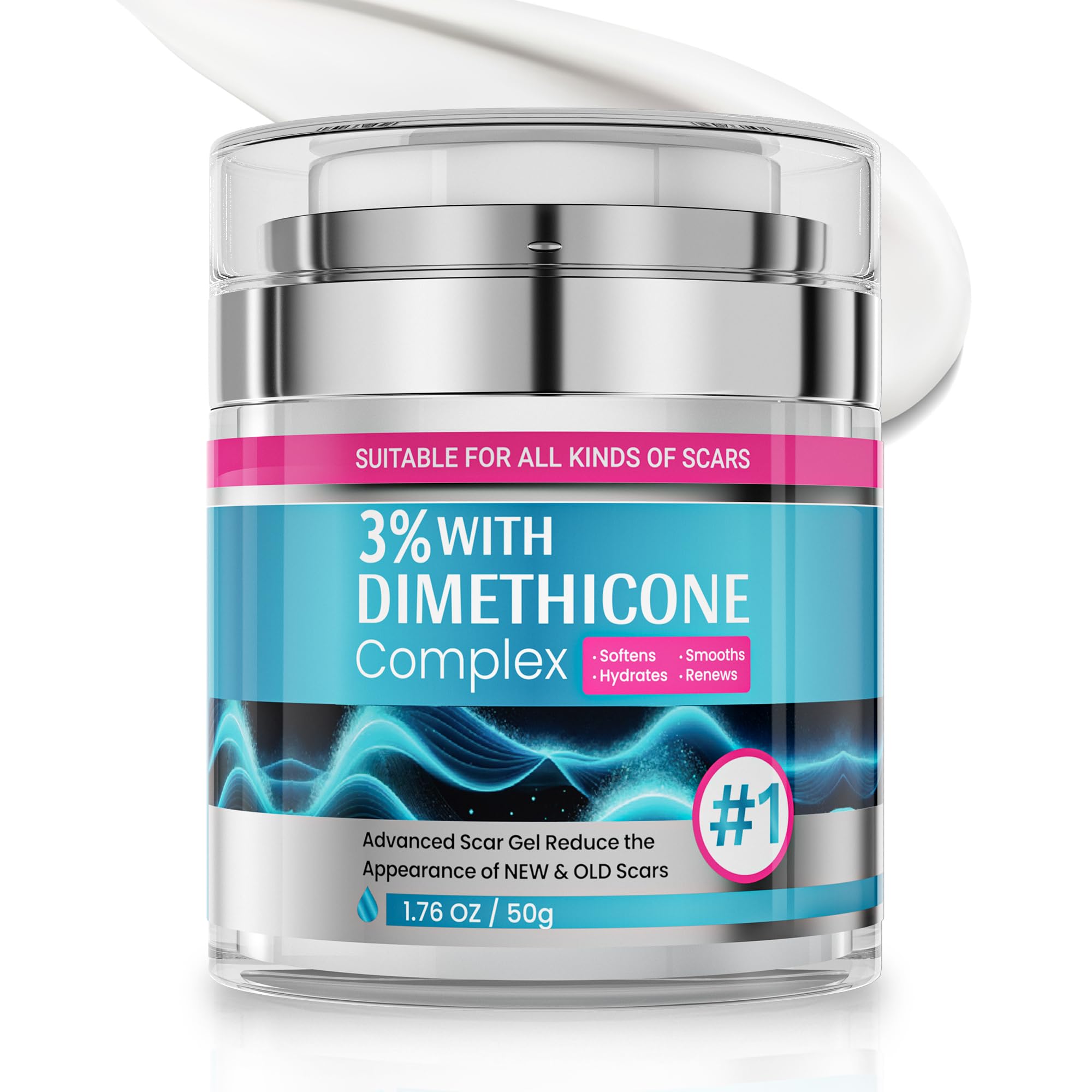 RWT crema de silicona para cicatrices en frasco mejora la textura de la piel.
