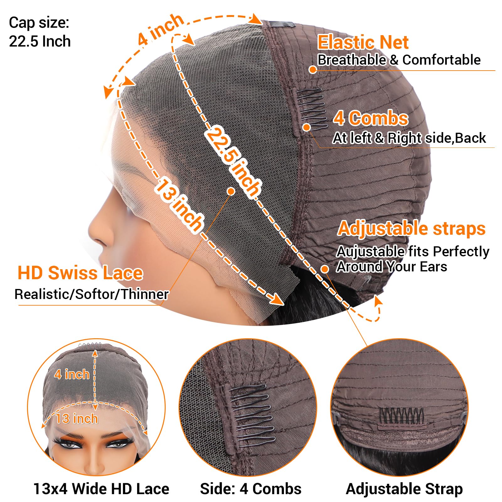 Rylice densidad 200, cabello negro natural para volumen notable.