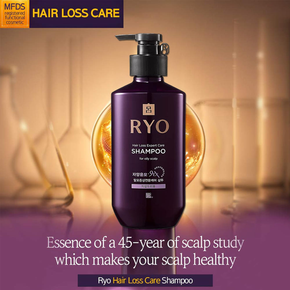 Ryo Shampooing Expert: massage du cuir chevelu avec mousse rafraîchissante.