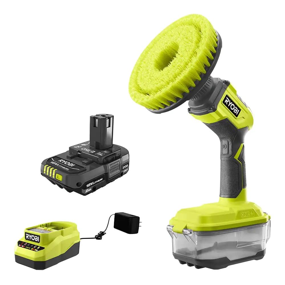 Ryobi ONE+ cepillo rotatorio compacto para limpieza precisa en rincones