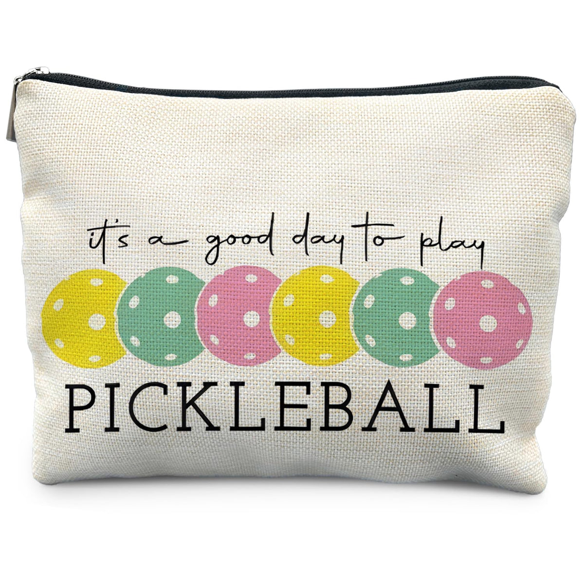 Bolsa de maquillaje RYYCDOI para pickleball, tamaño ideal para organizar esenciales de belleza.