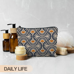 RYYCDOI bolso de maquillaje boho, cierre cremallera suave para acceso rápido.