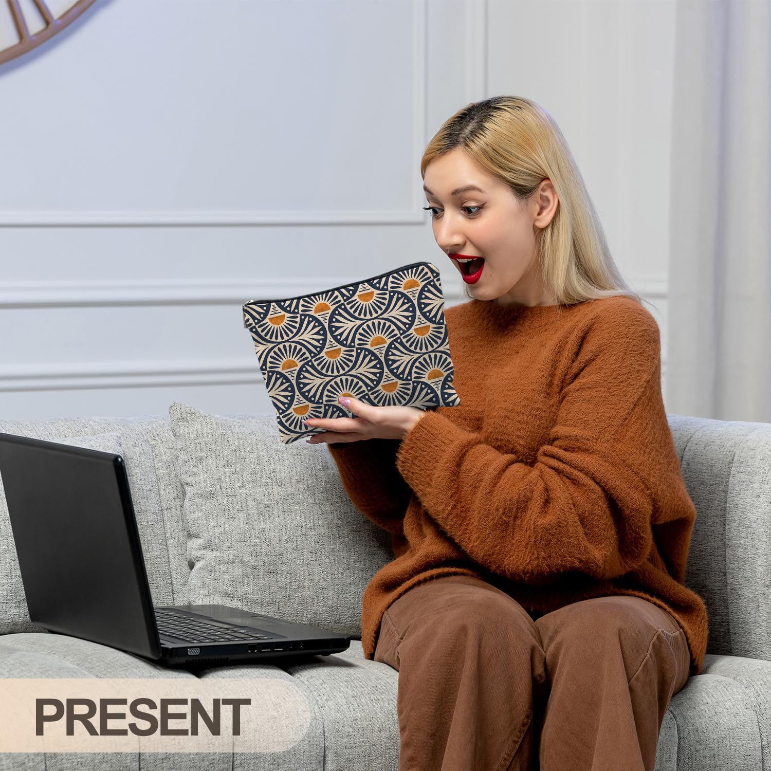 RYYCDOI bolso de maquillaje boho, regalo perfecto con mensajes inspiradores.