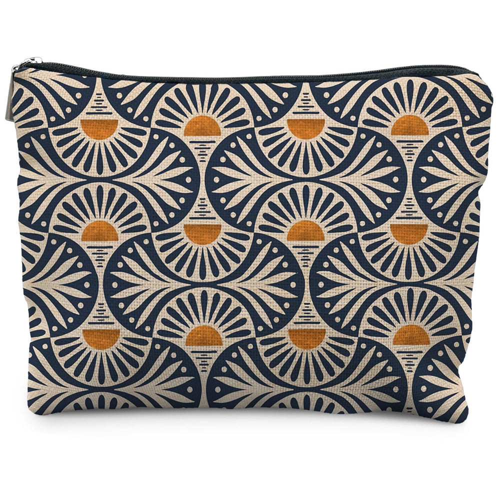 RYYCDOI bolso de maquillaje boho con hojas de atardecer, ideal para viajes y organización.