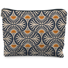 RYYCDOI bolso de maquillaje boho con hojas de atardecer, ideal para viajes y organización.