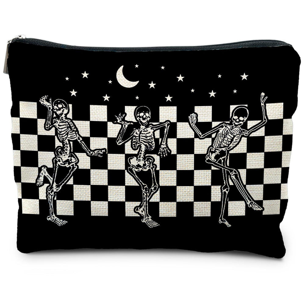 RYYCDOI bolso de maquillaje gótico, vista frontal elegante y práctica.