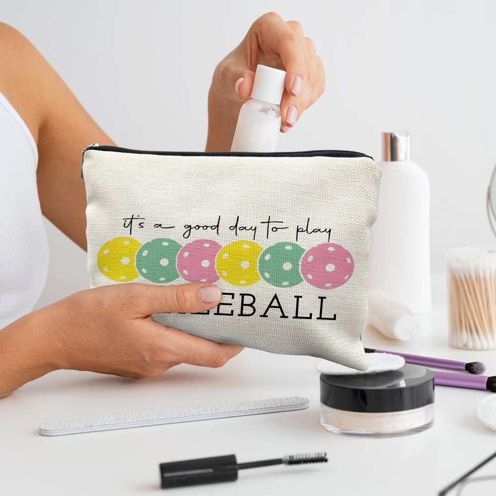 Regalo ideal RYYCDOI pickleball para mujer, estuche cosmético con mensajes inspiradores.