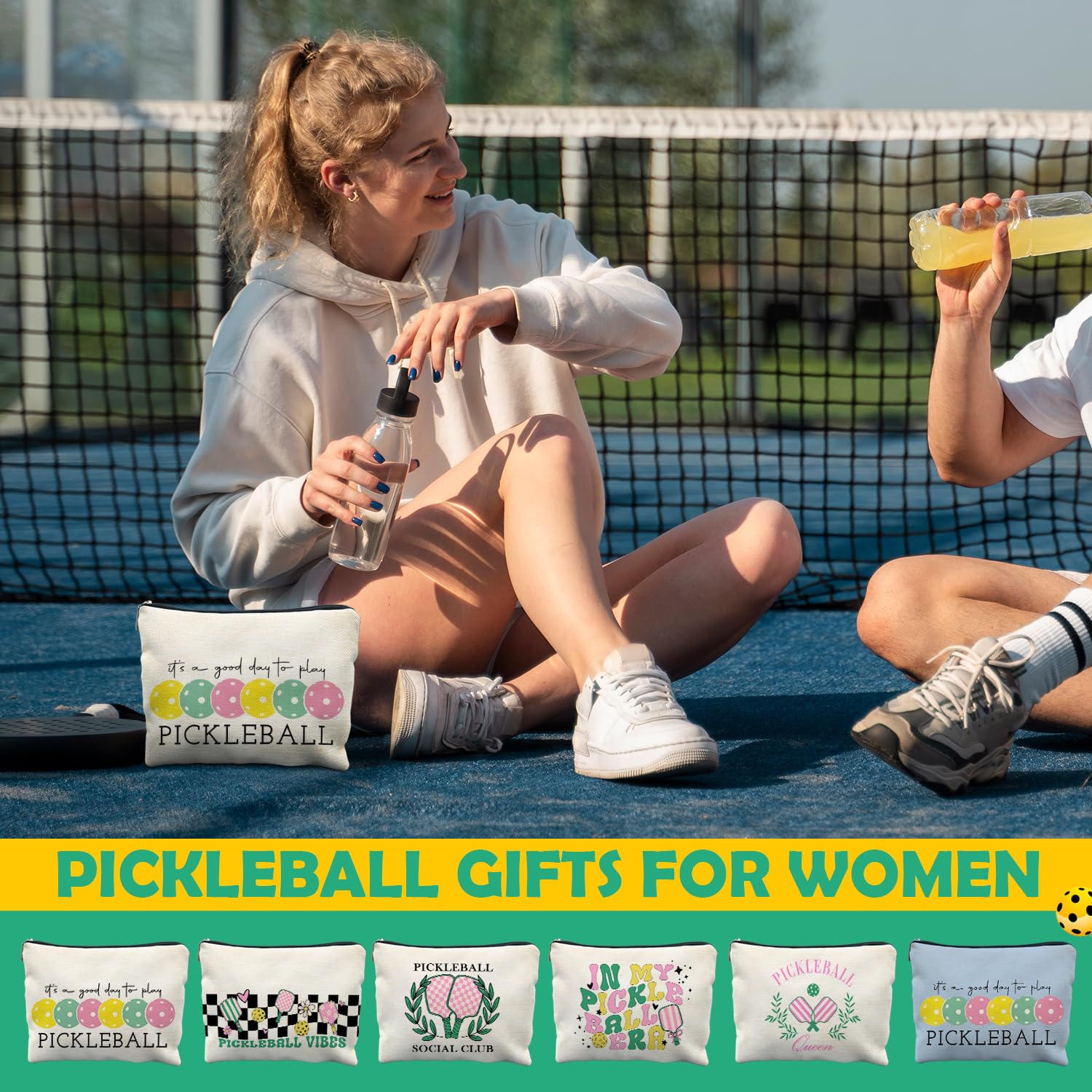 Uso diario con estilo: bolsa cosmética RYYCDOI para pickleball, organizacion sencilla.