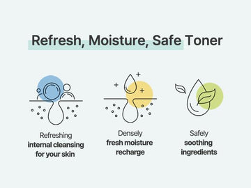 S.NATURE Aqua Oasis Toner aplicado con la mano para hidratación rápida.