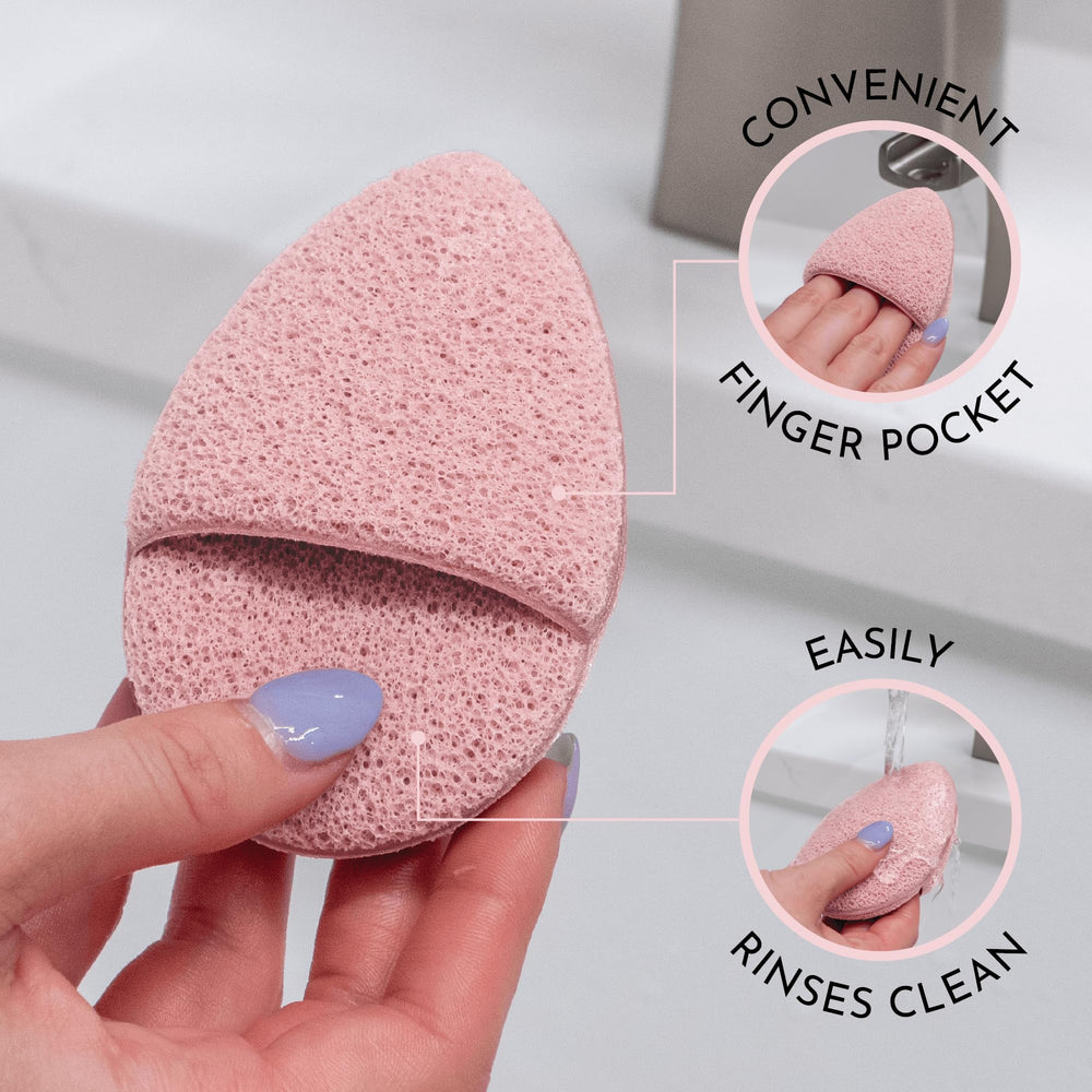 S&T INC. Esponja exfoliante con forma lágrima para uso alrededor de ojos.