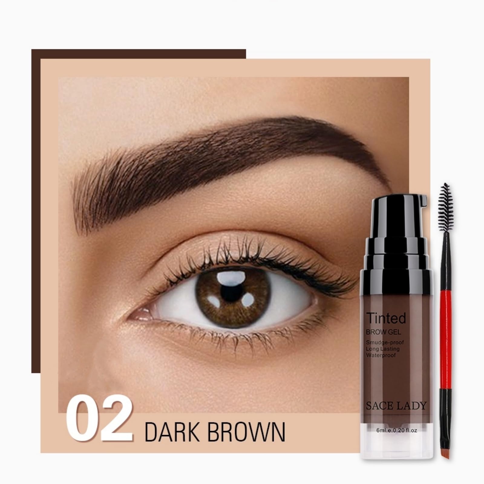 SACE LADY 3D Eyebrow Gel provides 24-hour hold for crisp, smudge-proof brows.