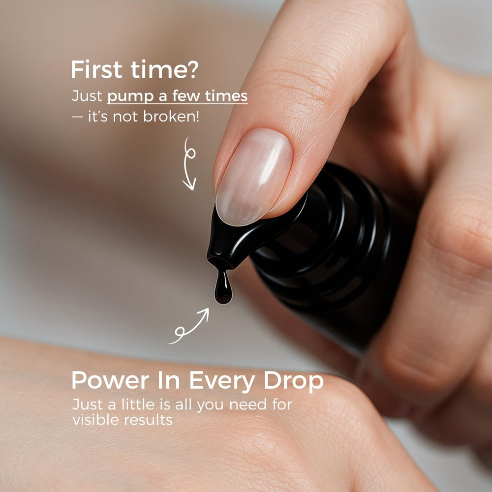 Compact bottle fits in a makeup bag for on-the-go use.