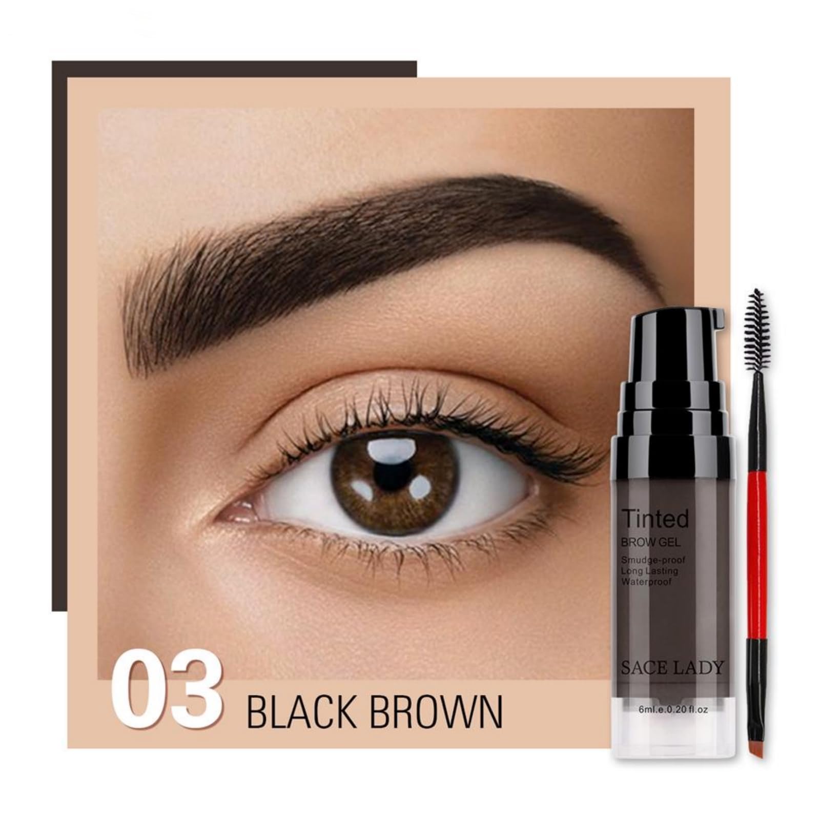 SACE LADY brow gel application brush delivering precise, streak-free strokes.